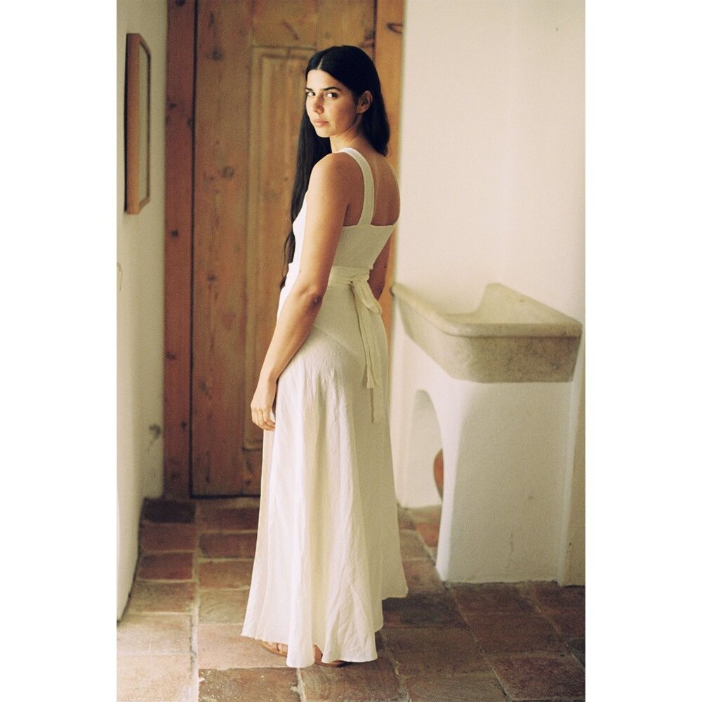 OZMA Natural (white) linen wrap skirt S/XS